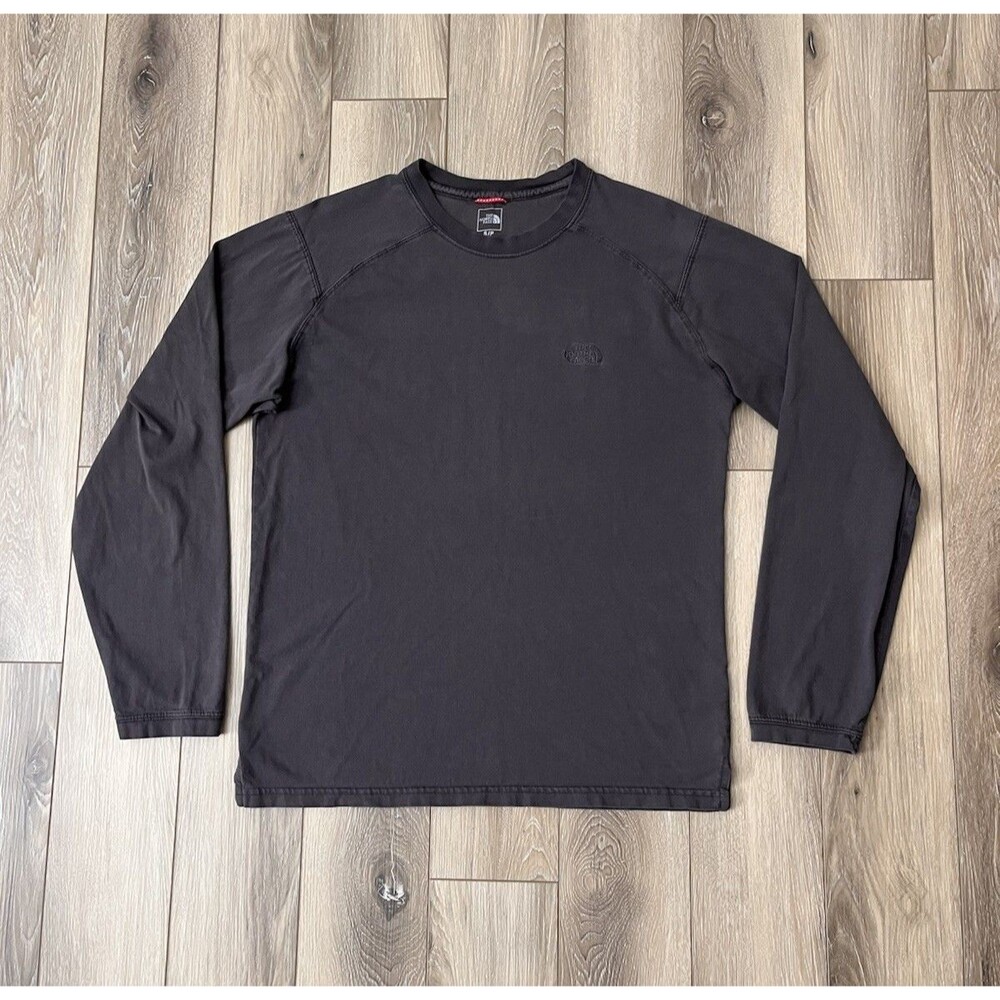 The North Face Long Sleeve Tee Crewneck Gray Classic Outdoors Streetwear Men’s S